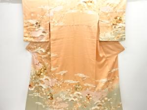 吾妻徳穂　雪輪に花鶴模様刺繍訪問着